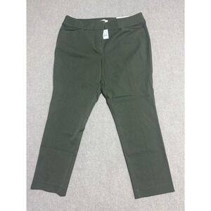 LOFT Outlet Pants Womens 16 Green Curvy Skinny Ankle Mid Rise‎ Stretch New Tags